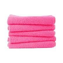 Mikrofiber Bez Seti Paket'te 5 Adet Pembe Renk, 40x40 Cm 160 Gsm Emici Tüylenmez Çabuk Kurur Mikrofiber Temizlik Kurul Genel