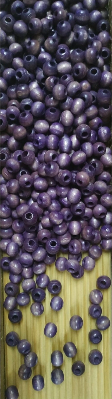 Ahşap Boncuk 10 Mm 100 Gr Ort 250 - 300 Adet Lila