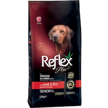 Reflex Plus Kuzu Etli ve Pirinçli Orta Irk Yaşlı Köpek Maması 15 KG
