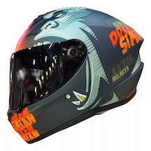 Axxis Draken-S Sımıan B4 Matt Fluor Kapalı Kask Mat Gri - Turuncu