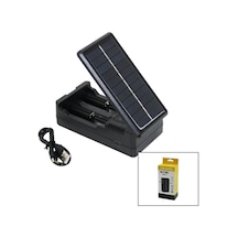 Lı-ıon Charger Ms-tyn82 Solar - Güneş Enerjili 2li Pil Şarj Aleti 1200ma Bx40