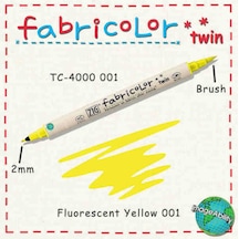 Zig Fabricolor Twin Çift Uçlu Kumaş Boyama Kalemi Fluorescent Yellow