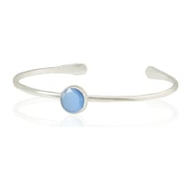 Kadir Jewellery Zirkon Taşlı Ayarlanabilir 925 Ayar Gümüş Kaplama Bilezik Mavi