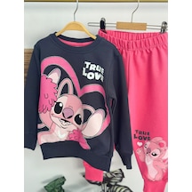 3-10 Yaş Stitch Kız İkili Takım- 8112200 - Pembe Pembe