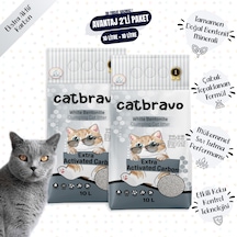 Cat Bravo Aktif Karbonlu Topaklaşan Bentonit Kedi Kumu 2 x 10 L