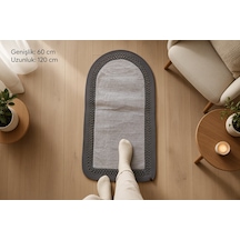 Nakkaş Home Peluşlu Jüt Gri Seccade 60x120 Yumuşak Dokulu Kaydırmaz Taban