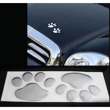 4 Adet 3D Kabartmalı Patisi Sticker Araba Aksesuarı