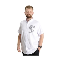 Mode Xl Erkek Büyük Beden Gabardin Gömlek Introvert 23304 Beyaz 001