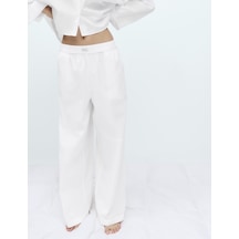 Marks & Spencer Saf Pamuklu Pijama Altı T37001864p Beyaz