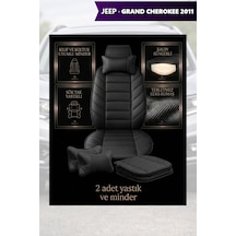 Jeep Grand Cherokee 2011 Uyumlu Premium Lüks Siyah Renk 2 Adet Minder Ve Yastık