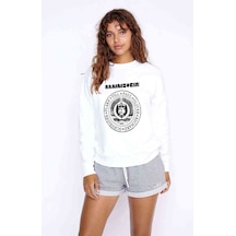 Rammistein Baskılı Beyaz Kadın Sweatshirt (534607099)