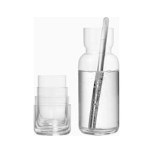 Aarke Glassware Set Kristal Karaf Ve 4 Lü Bardak Seti Meşrubat Bardakları Beyaz