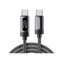 Essager 1m Usb C - Usb C Kablosu 100w Dijital Ekran Hızlı Şarj Veri Senkronizasyon Kablosu