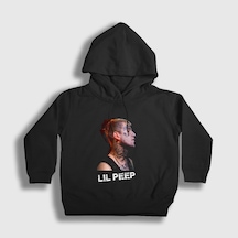 Presmono Unisex Çocuk Rip Lil Peep Kapüşonlu Sweatshirt Siyah