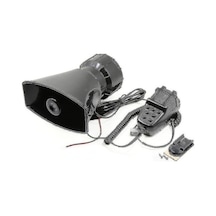 12v 110db 5 Tonlu Araba Alarm Sireni, Güçlü Uyarı Hoparlörü, Ambulans-ıtfaiye Kullanıma Uygun, Dayanıklı Kaliteli - Siyah