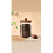 Akasya Cam Kavanoz 2260 Ml-akasya Kapaklı Büyük Boy Kavanoz-mien Baharat, Bakliyat, Kahve Kavanozu Kahverengi - Şeffaf