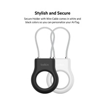Belkin Airtag Için Örgülü Metal Kablolu Kılıf - Siyah