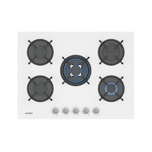 Simfer 3751-N 70CM Ankastre Beyaz Cam Ocak 4G+1Wok Emaye Izgara