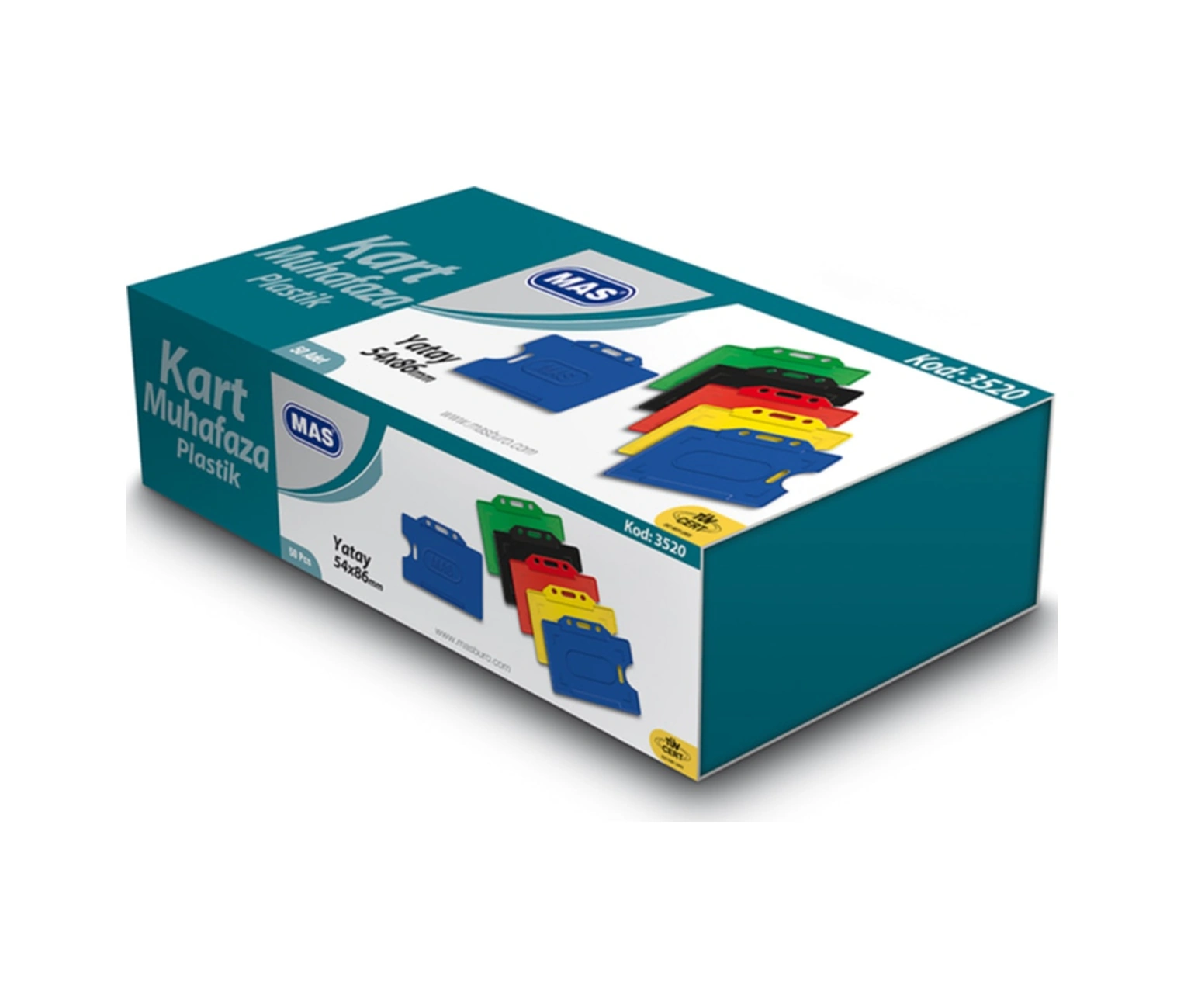 Plastik Kart Muhafaza Yatay 54 86 Turuncu 50'li