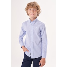 Bisse Regular Fit Yaka Düğmeli Lacivert Çocuk Erkek Gömlek Gm23y231164 D39 Lacivert