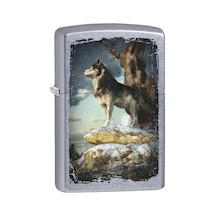 Zippo Wolf On The Lookout - Street Chrome Çakmak - 49007-00063-model22