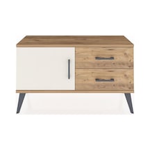 Arges Şifonyer Tek Raflı 2 Çekmeceli Tek Kapaklı 88x30x48 Çam-aytaşı/çam Aytaşı/çam