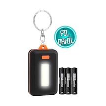3 Modlu Anahtarlığa Takılan El Feneri Pil Dahil Mini Cob Led Küçük Lamba Işık Acil Durum Lambası