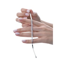 Gümüş Rodyumlu Modern Görünümlü Ardışık Üçgenler Bileklik Barcode Gümüş