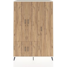 Kronos Dolap 7 Raflı 5 Kapaklı Tek Askılı 132x59x195 Aytaşı-çam/çam Atlas Çam/atlas Çam
