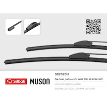 Sılbak Sb2020u Silecek Süpürgesi 500/500mm Muz Tipi Duster 10/09-11/14 -logan 07/04-logan Mvc 07 Sandero 06/08 1 Takım