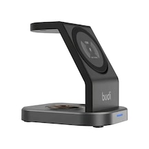3'ü 1 Arada Manyetik Kablosuz Şarj Standı 15w Telefon, Saat Ve Kulaklık Şarj İstasyonu - 1 Metre Tip-c Kablolu Çok Renkli