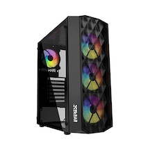 Everest Bumpy 4*12Cm Rainbow Fan Tempered Camlı Gaming Oyuncu Kasası