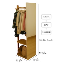 Ayna + Askılık + Raf 3 Ü Bir Arada Fonksiyonel Tasarım Kayın Kontrplak Kalitesi Ahşap