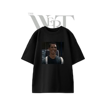 Thewert Matthew Mcconaughey 1 Tasarım Baskılı Ünisex Siyah Oversize T-shirt