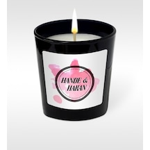 Kişiye Özel Siyah Cam Kasede Kokulu Mum (Model 3)