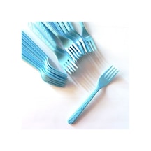 Plastik Çatal Mavi Renk 25 Adet