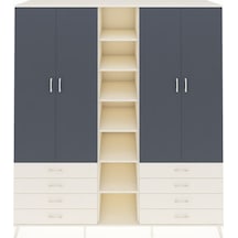 Kronos Dolap 10 Raflı 8 Çekmeceli 2 Askılı 220x59x243 Aytaşı-antrasit/aytaşı Antrasıt/aytası - Aytası