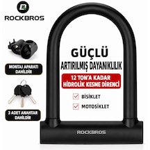 Çelik U Motosiklet Ve Bisiklet Kilidi 22 Mm Mat Siyah
