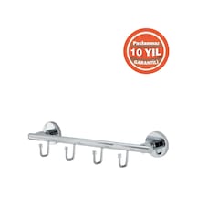 Çelik Banyo Paslanmaz Pirinç Flora 4^lü Set Askılık Havlu Askısı Krom