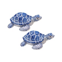 Suntek 2 Adet Kaplumbağa Tuvalet Cıvatası Kapağı Ev Sahili Mavi