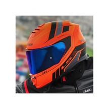 Ls2 Storm 2 Fist Full Face Motosiklet Kaskı Şeffaf + Gökkuşağı Vizörlü Turuncu - Siyah