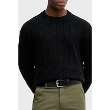 Calvin Klein Pamuklu Relaxed Fit Tamamı Logolu Kazak Lv04re301gub1 Erkek Kazak Lv04re301g Ub1 Siyah