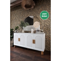 Elysia Bohem Konsol 4 Kapaklı Mdf Mebran Kapak 160 Cm Modern Salon Konsolu Beyaz Elysia Bohem Konsol 4 Kapaklı Mdf Mebran Kapak 160 Cm Modern Salon Konsolu Beyaz