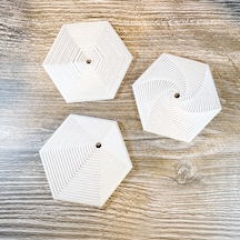 Bezos 3d Baskı Super Fidget Coaster Seti - Altıgen Desenli Bardak Altlığı Ve Tutucu-beyaz Hb006