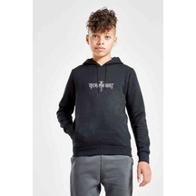 Tshirthane Necrophagist Baskılı Unisex Çocuk Kapüşonlu Siyah Sweatshirt Siyah