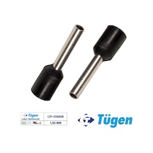 Tügen 1,50mm İzoleli Yüksük Siyah 1 Kutu 1000 Adet