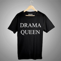 Unisex Beyaz Drama Queen Tişört Siyah