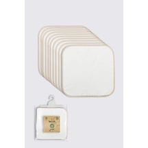 Mey İthalat Organik 28x28 10'lu Penye Mendil 90101 Ekru