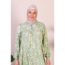 Uzun Anne Giyim Buyuk Beden Kadin Tesettur Elbise 001