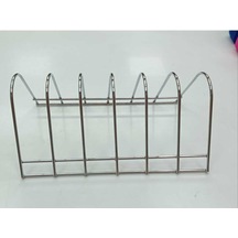 Metal Gümüş 6 Bömeli Tabak Standı Metal Gri Diğer